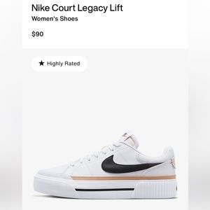 Women’s Nike court legacy lift size 9
